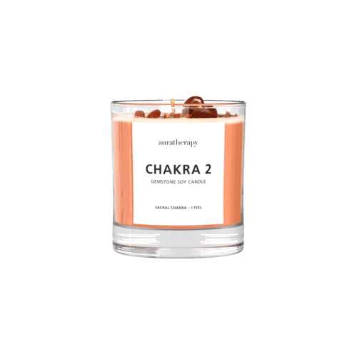Chakra 2 Sunstone Gemstone Candle - Emily Zen Goddess