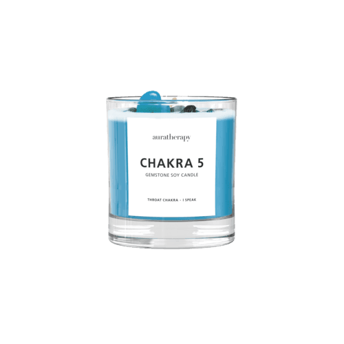 Chakra 5 Lapis Lazuli Gemstone Candle - Emily Zen Goddess