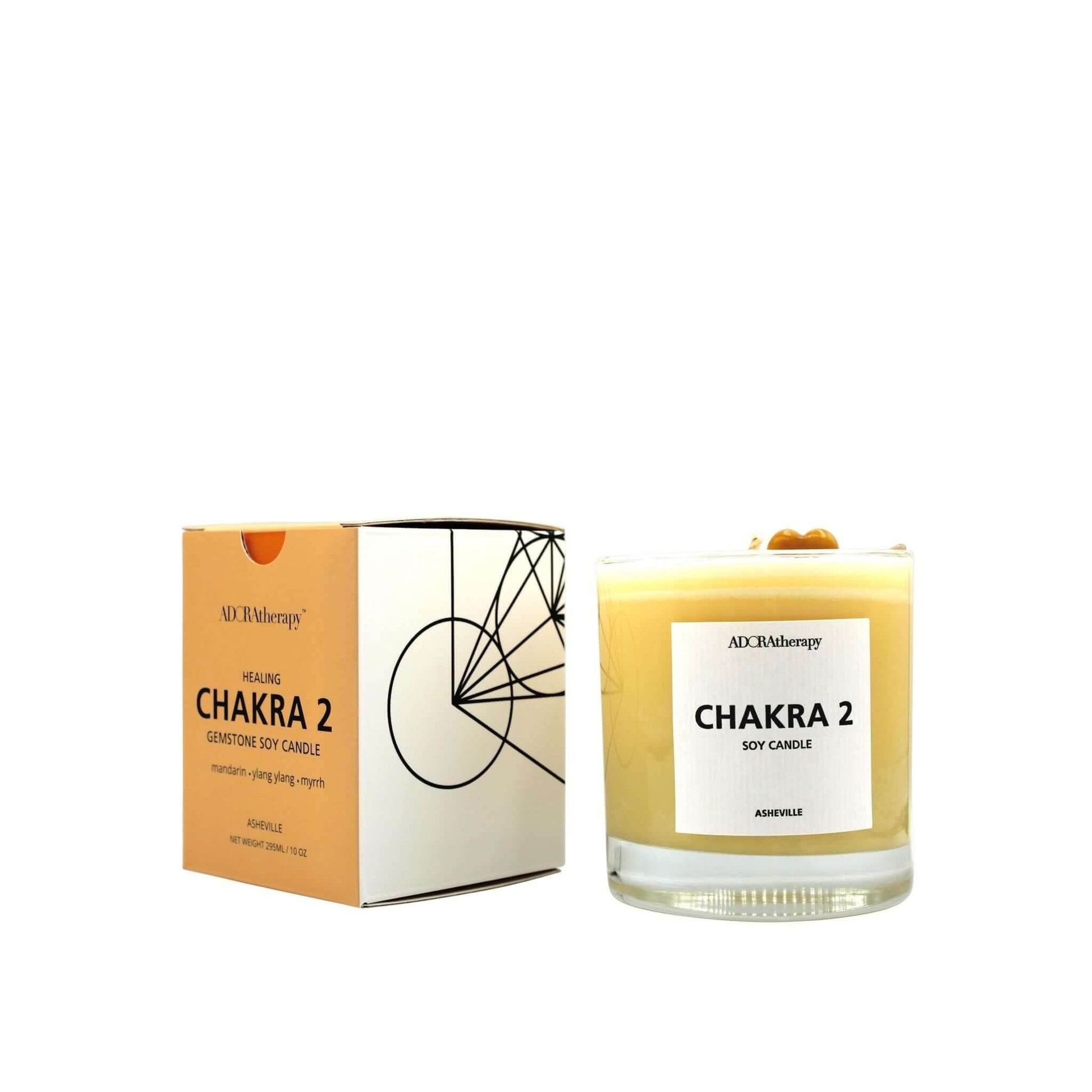 Chakra 2 Sunstone Gemstone Candle - Emily Zen Goddess