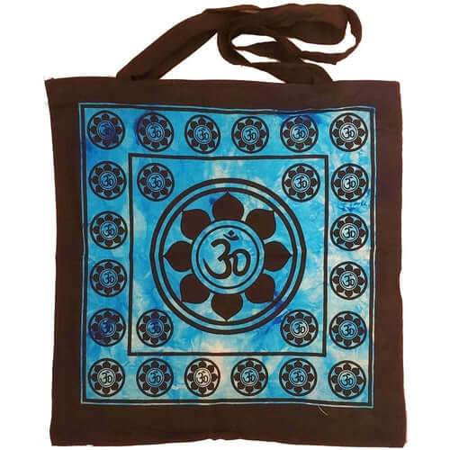 Aum Sanskrit Symbol Lotus Chakra Tie Dye Market Tote Bag Canvas - Emily Zen Goddess