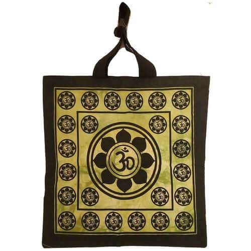 Aum Sanskrit Symbol Lotus Chakra Tie Dye Market Tote Bag Canvas - Emily Zen Goddess