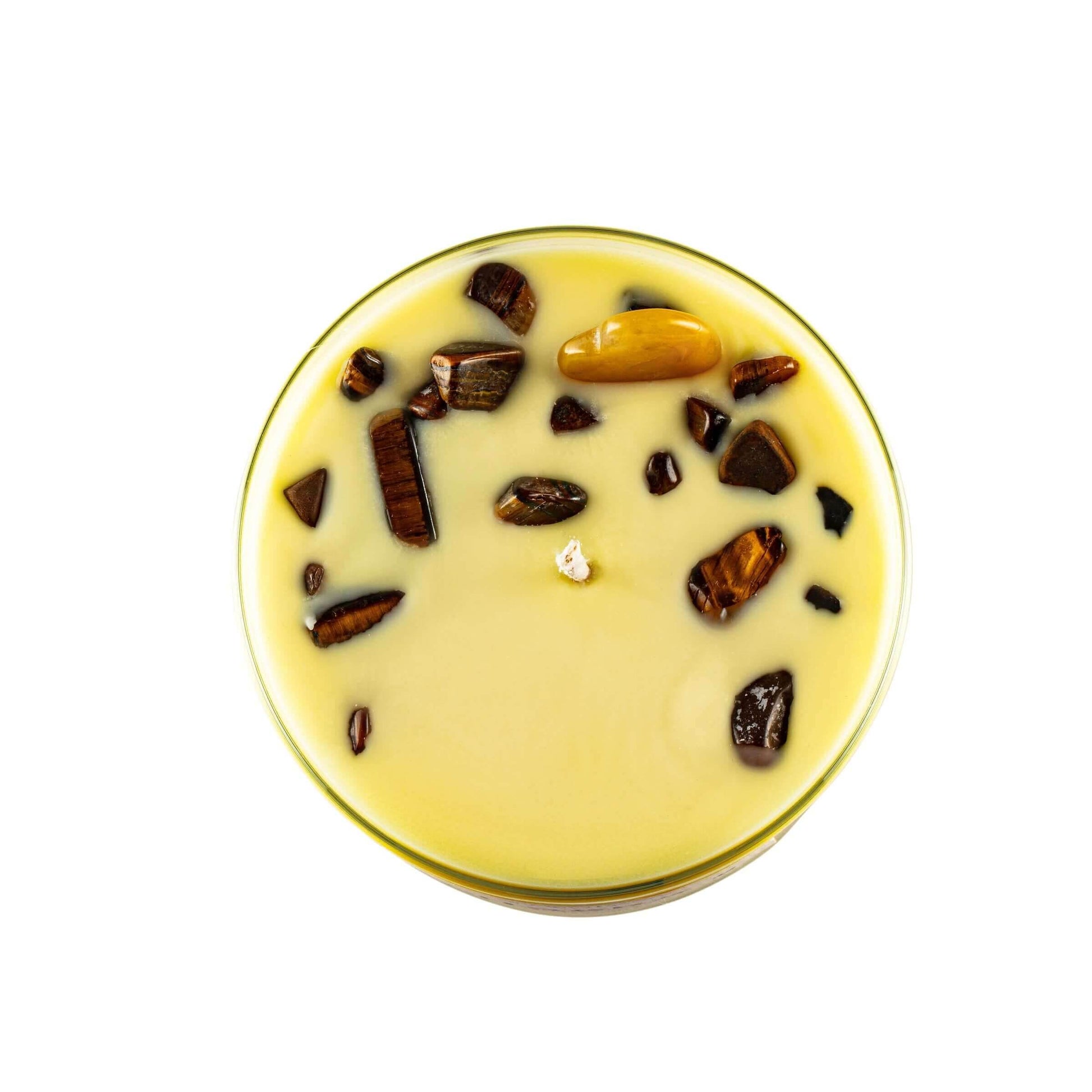 Chakra 3 Tiger Eye Gemstone Candle - Emily Zen Goddess