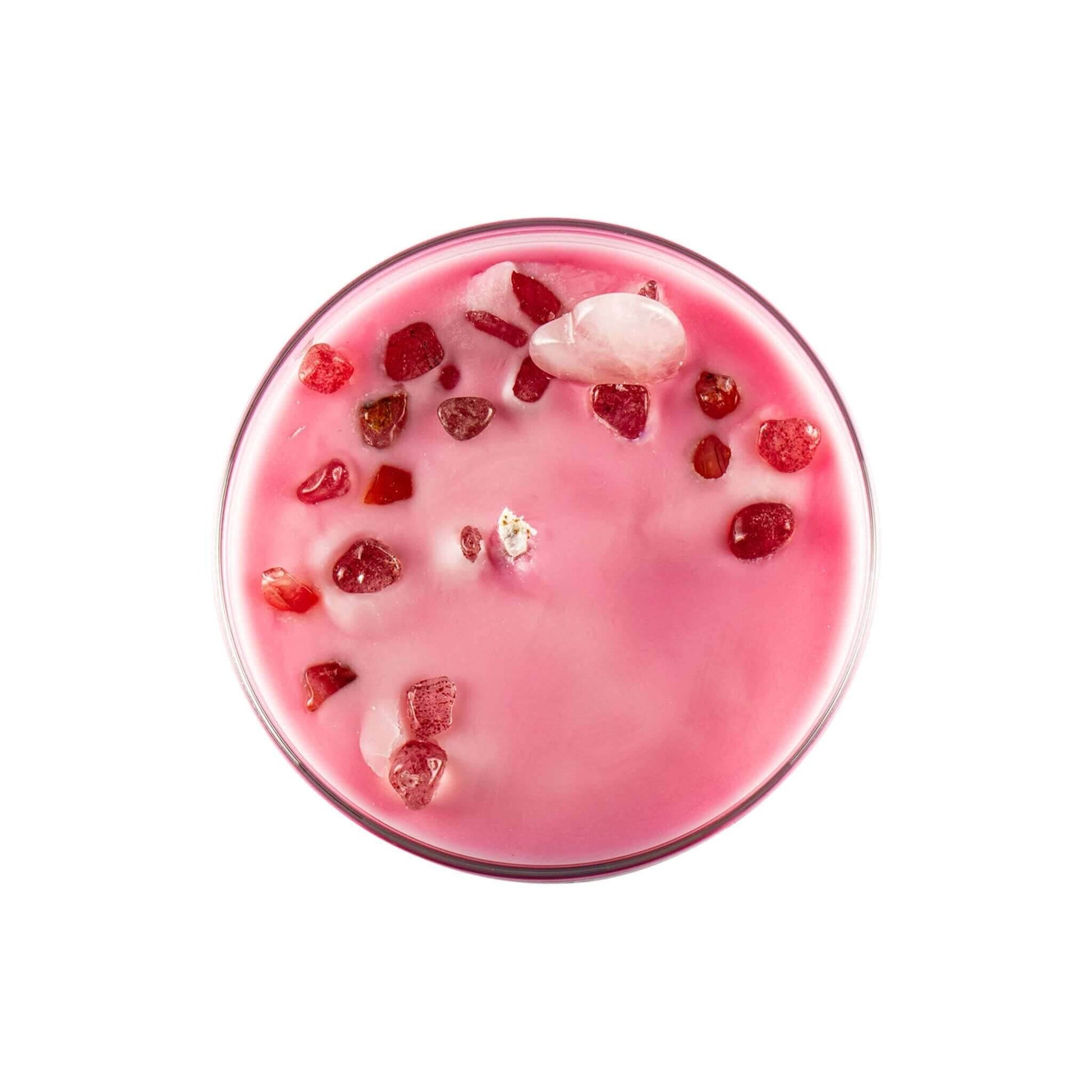 Chakra 7 Strawberry Quartz Gemstone Candle - Emily Zen Goddess