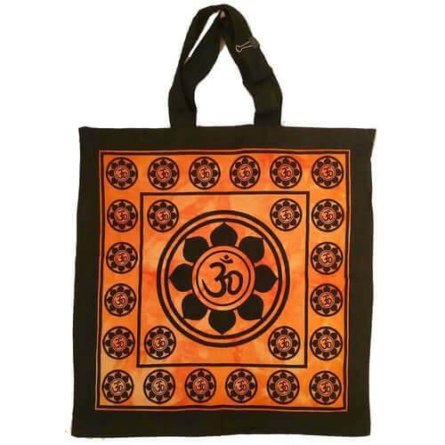 Aum Sanskrit Symbol Lotus Chakra Tie Dye Market Tote Bag Canvas - Emily Zen Goddess