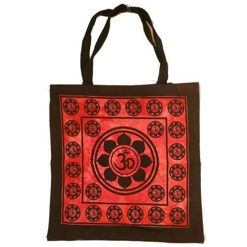 Aum Sanskrit Symbol Lotus Chakra Tie Dye Market Tote Bag Canvas - Emily Zen Goddess