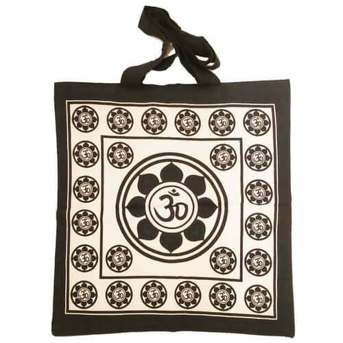 Aum Sanskrit Symbol Lotus Chakra Tie Dye Market Tote Bag Canvas - Emily Zen Goddess