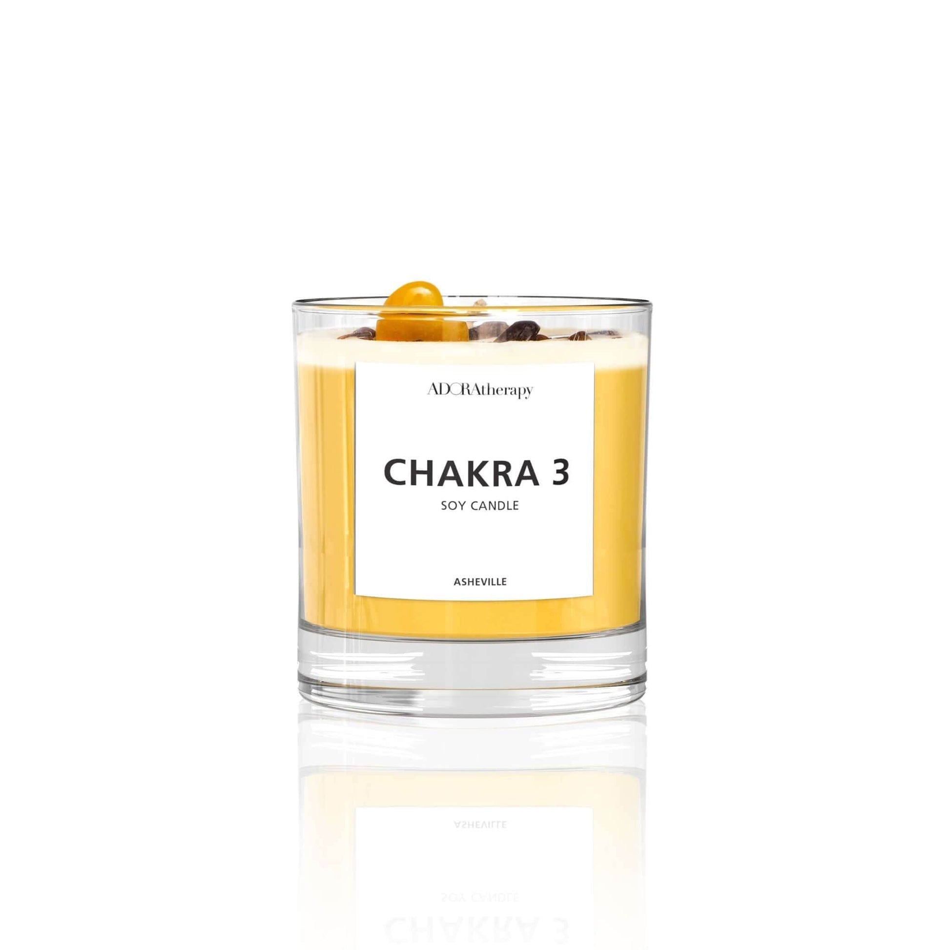 Chakra 3 Tiger Eye Gemstone Candle - Emily Zen Goddess