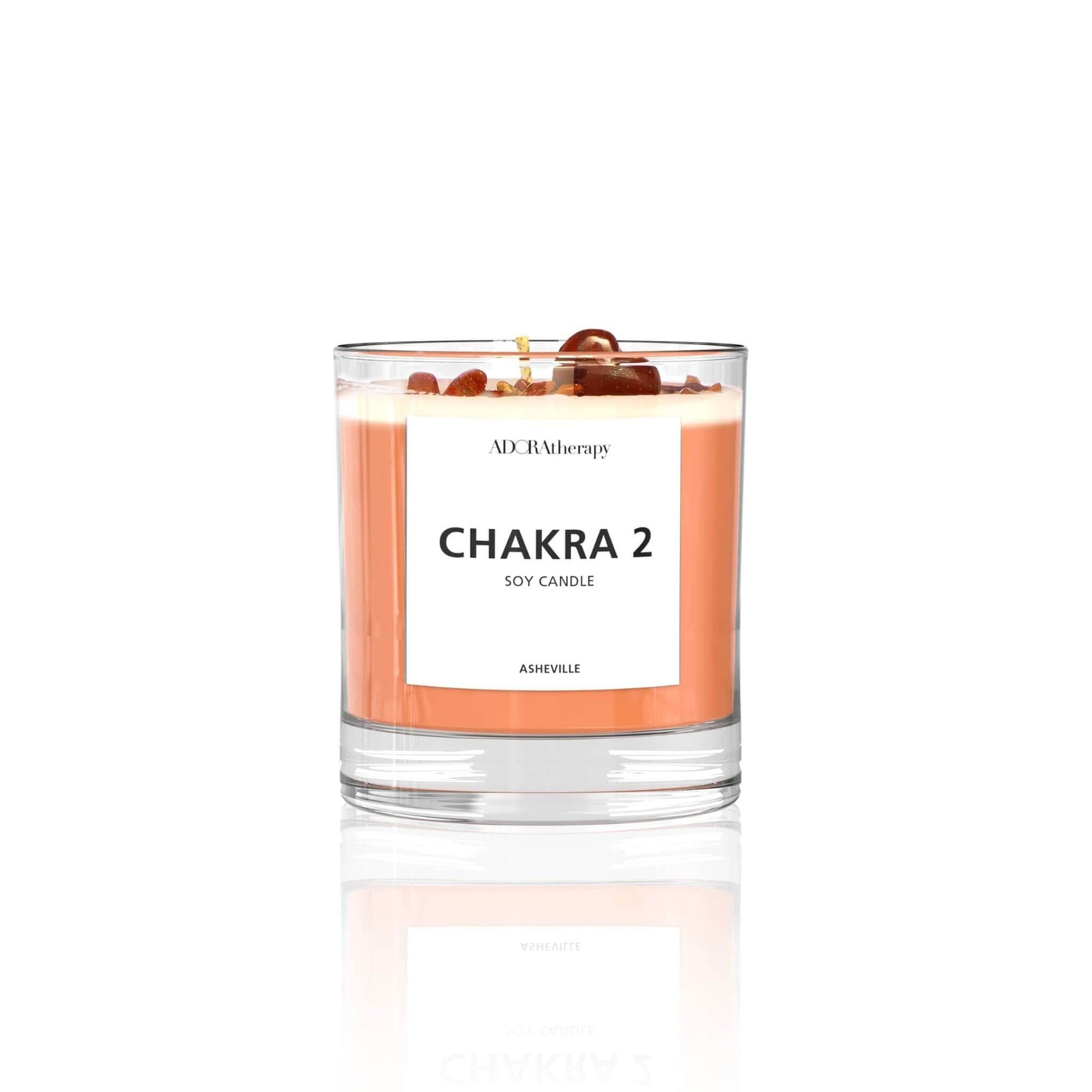 Chakra 2 Sunstone Gemstone Candle - Emily Zen Goddess