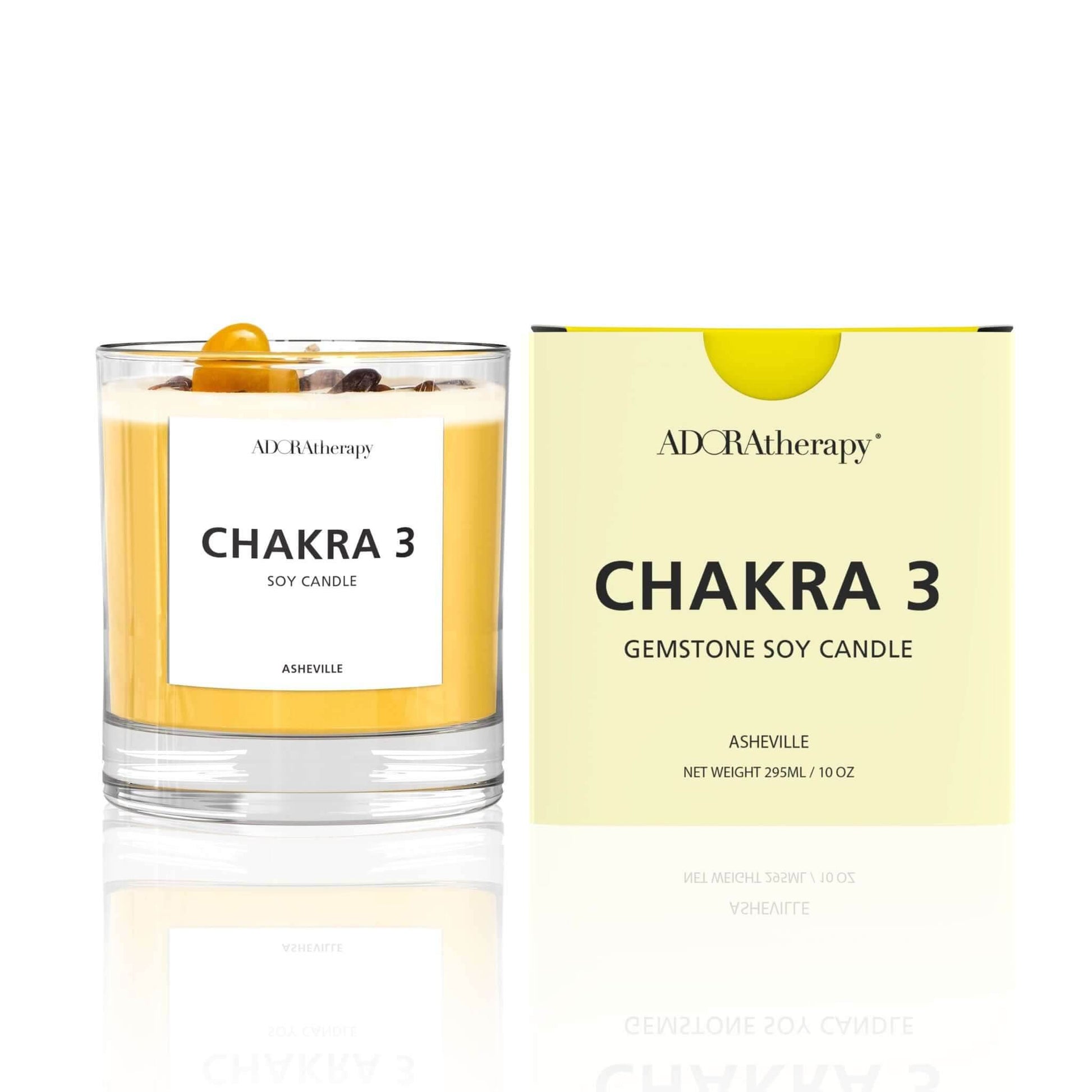 Chakra 3 Tiger Eye Gemstone Candle - Emily Zen Goddess