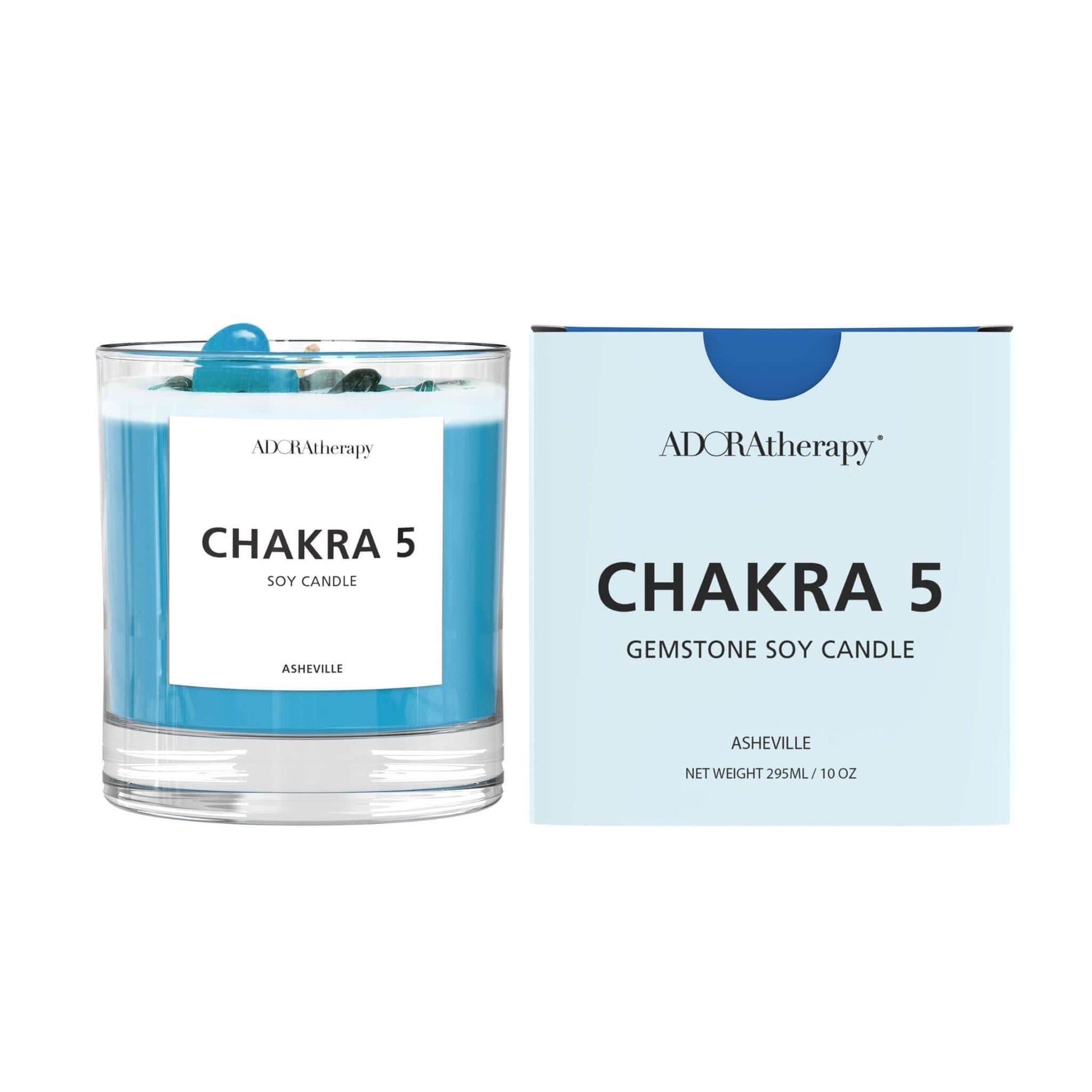 Chakra 5 Lapis Lazuli Gemstone Candle - Emily Zen Goddess