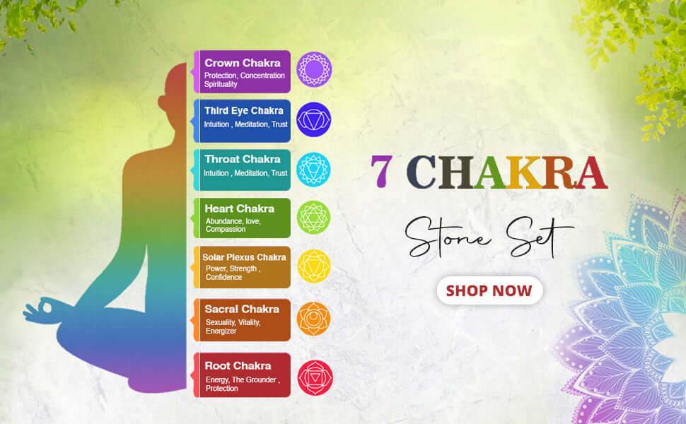7 Chakra Symbol Engraved Set Healing Gemstone for Reiki Healing - Emily Zen Goddess