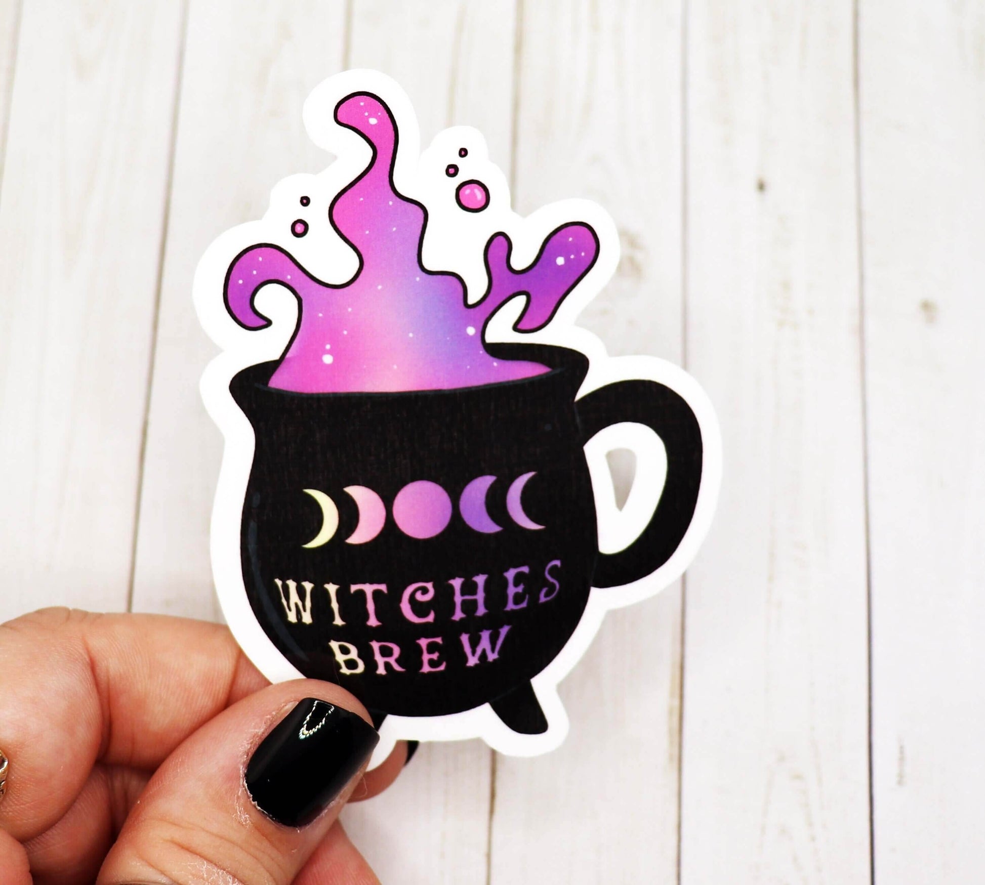 Witches Brew Cauldron Mug Vinyl Sticker - Emily Zen Goddess